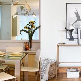 Οι μεγάλοι καθρέφτες και τα εντυπωσιακά έργα τέχνης δημιουργούν την ψευδαίσθηση ενός μεγαλύτερου χώρου