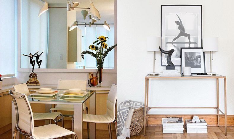 Οι μεγάλοι καθρέφτες και τα εντυπωσιακά έργα τέχνης δημιουργούν την ψευδαίσθηση ενός μεγαλύτερου χώρου