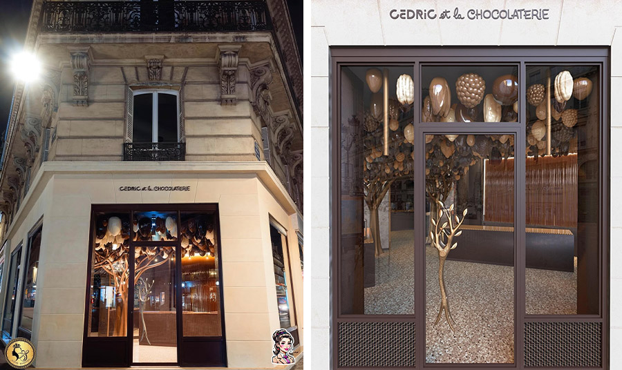 Η διακόσμηση σχεδιάστηκε σε συνεργασία με τον Tom Bénard από το Atelier Cibé © Cédric et la Chocolaterie