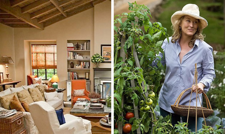 Το σαλόνι της Μέριλ Στριπ στην ταινία «Είναι περίπλοκο» και η ίδια στους κήπους της με τις σπιτικές ντομάτες είναι μία από τις εικόνες της παραθαλάσσιας γιαγιάς και του τρόπου ζωής της 