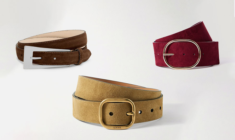 Καφέ ζώνη, AUREUM // Μπεζ ζώνη,  LOEWE // Μπορντό ζώνη, MOHITO 