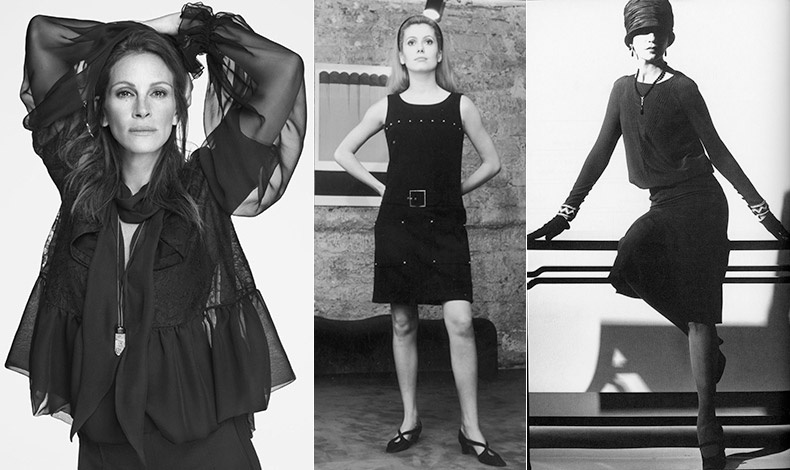 Η Τζούλια Ρόμπερτς σε μαύρη δημιουργία Givenchy // Η Κατρίν Ντενέβ με μικρό μαύρο φόρεμα Υves Saint Laurent // Όλα σε μαύρο, Chanel