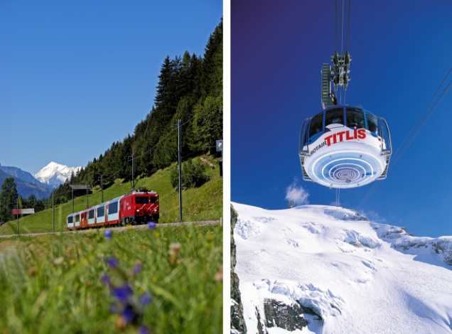 Παγετώνες αλλά και καταπράσινα τοπία που μπορείτε να δείτε με τα διάσημα ελβετικά τρένα