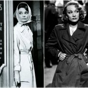 Η Audrey Hepburn στην ταινία «Breakfast at Tiffany's // H Marlene Dietrich φόρεσε γκαμπαρντίνα στην ιδιωτική της ζωή και στις ταινίες της