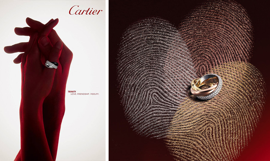 Διαφημίσεις για το θρυλικό δαχτυλίδι Trinity Cartier