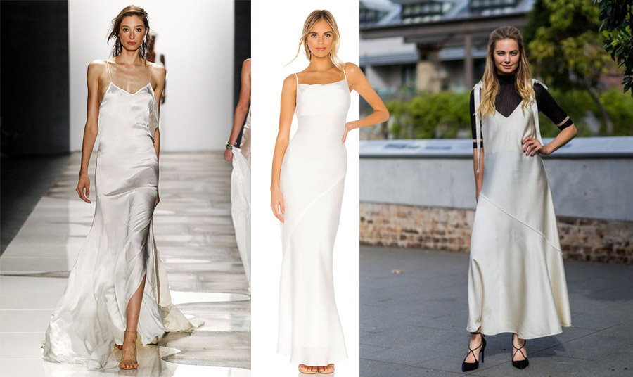 Ένα μάξι λευκό slip dress σε λιτή γραμμή είναι τέλειο για μία επίσημη εμφάνιση // Μπορείτε όμως, να το φορέσετε από μέσα με ένα μαύρο ζιβάγκο και να γίνει πιο casual!