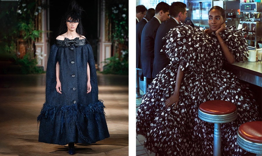 Η δημιουργία Viktor&Rolf που θυμίζει τα τεράστια ρούχα της βικτωριανής εποχή αλλά στον μαξιμαλισμό του σήμερα // Φόρεμα με τεράστια φτερά, Marc Jacobs