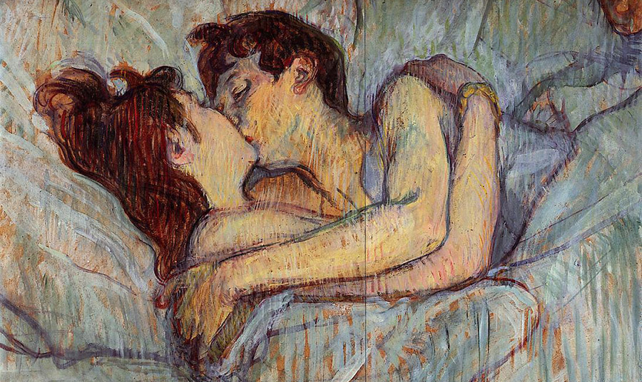 Au lit le baiser, Henri Toulouse Lautrec 1892-93  PHOTO WIKIPEDIA