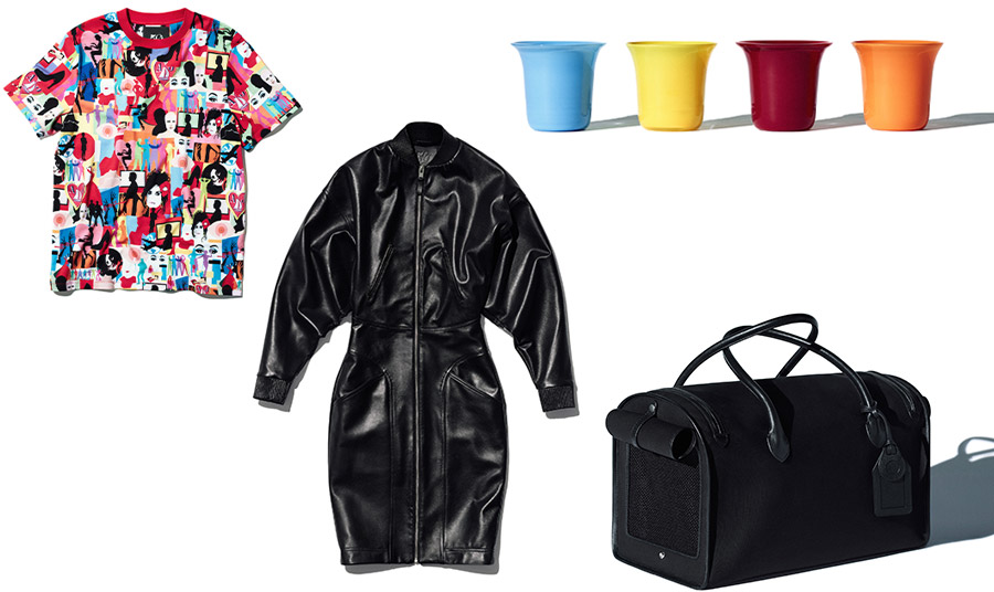 ΔΗΜΙΟΥΡΓΙΕΣ: ΜΠΛΟΥΖΑ, PEDRO ALMODOVAR // ΠΑΝΩΦΟΡΙ, NAOMI CAMPBELL // ΠΟΤΗΡΙΑ, MARC NEWSON // ΤΣΑΝΤΑ ΜΕΤΑΦΟΡΑΣ ΚΑΤΟΙΚΙΔΙΟΥ, STEVEN MEISEL